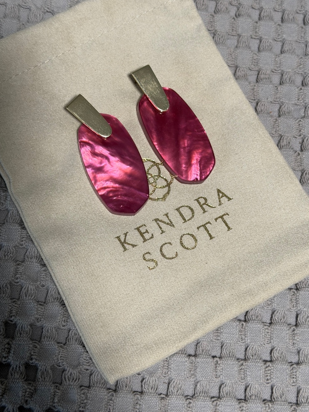 Kendra Scott Pink Iridescent Drop Earrings